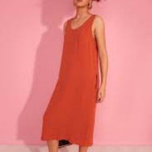 Cut Loose terracotta linen dress NWOT